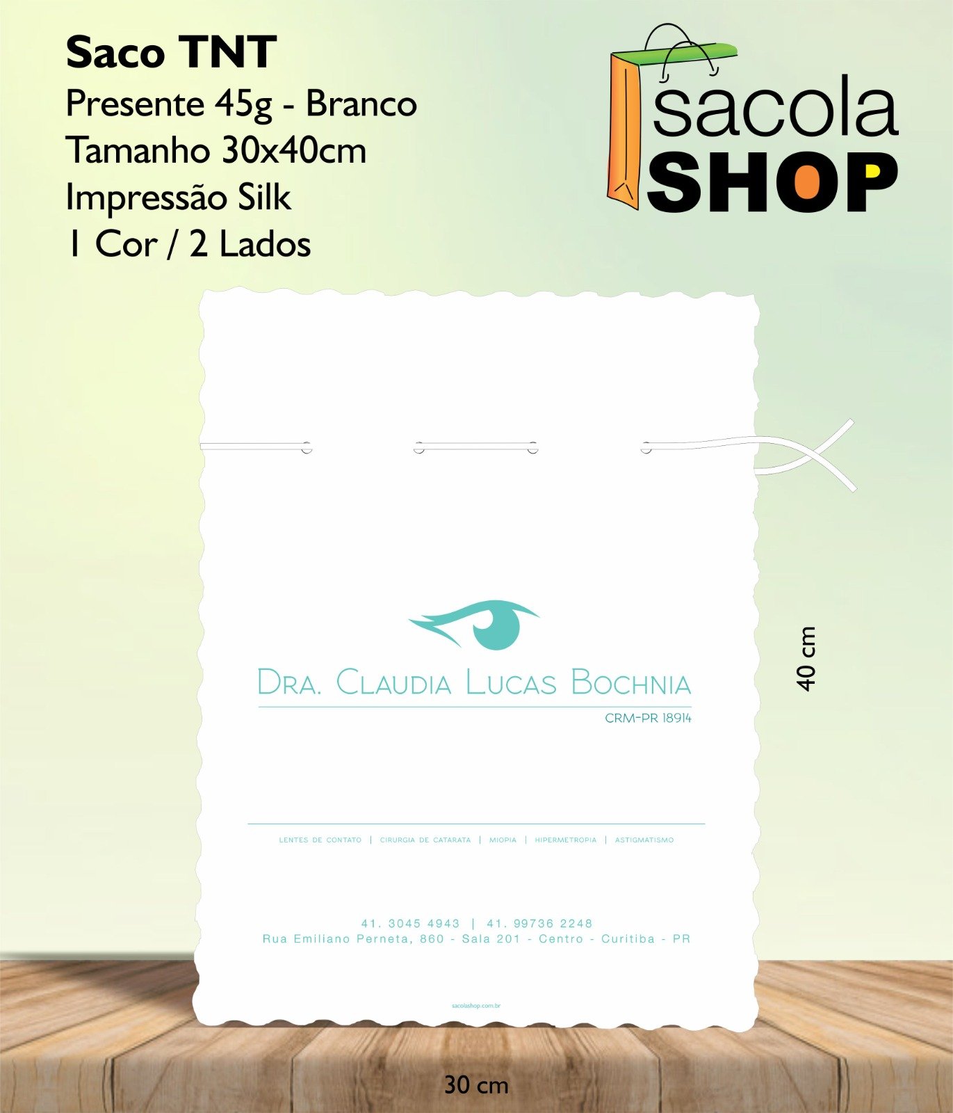 Sacos de TNT personalizados em silk