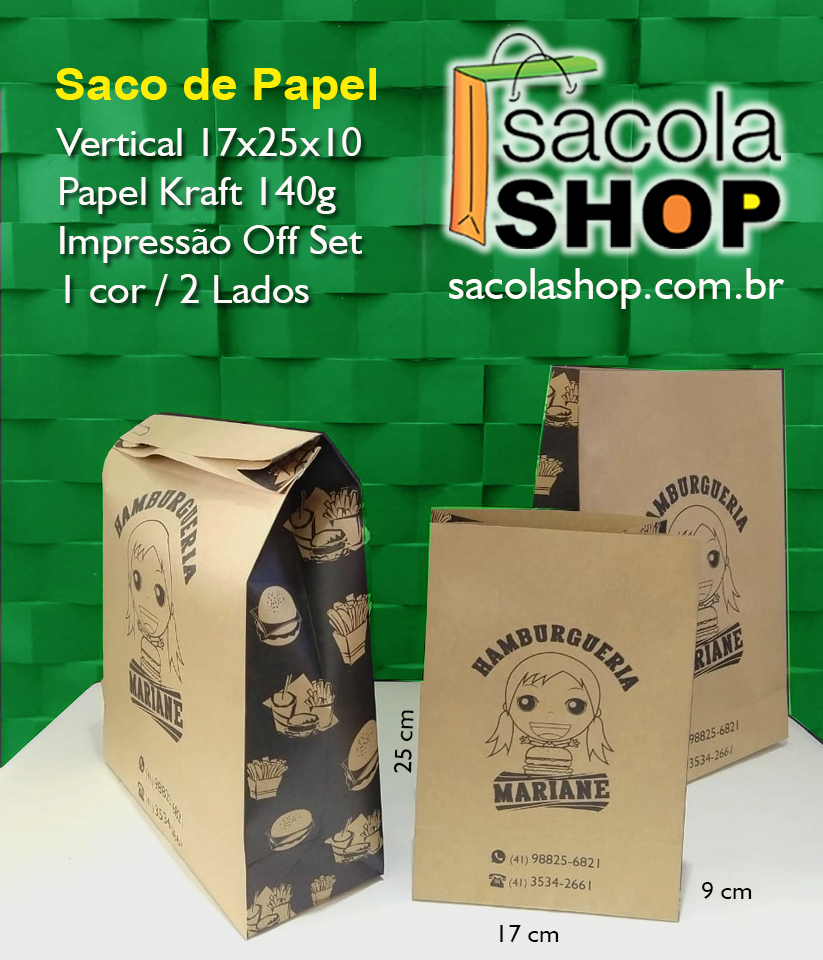 Sacos de papel kraft para embalagens
