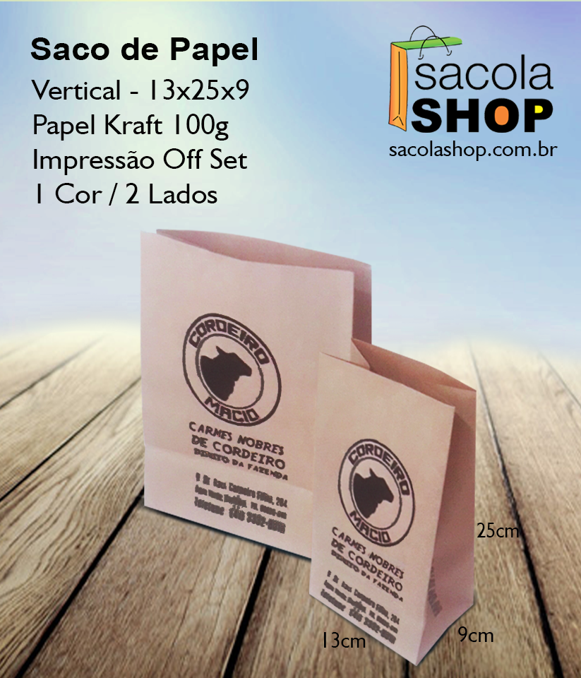 Sacos de papel kraft para embalagens