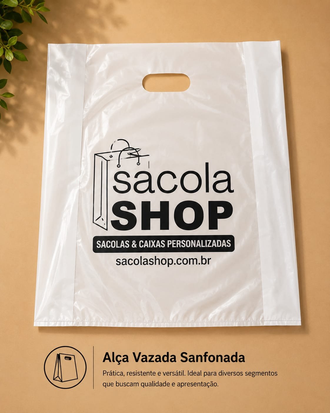 Sacolas plásticas sanfonadas personalizadas em Curitiba e todo o Brasil