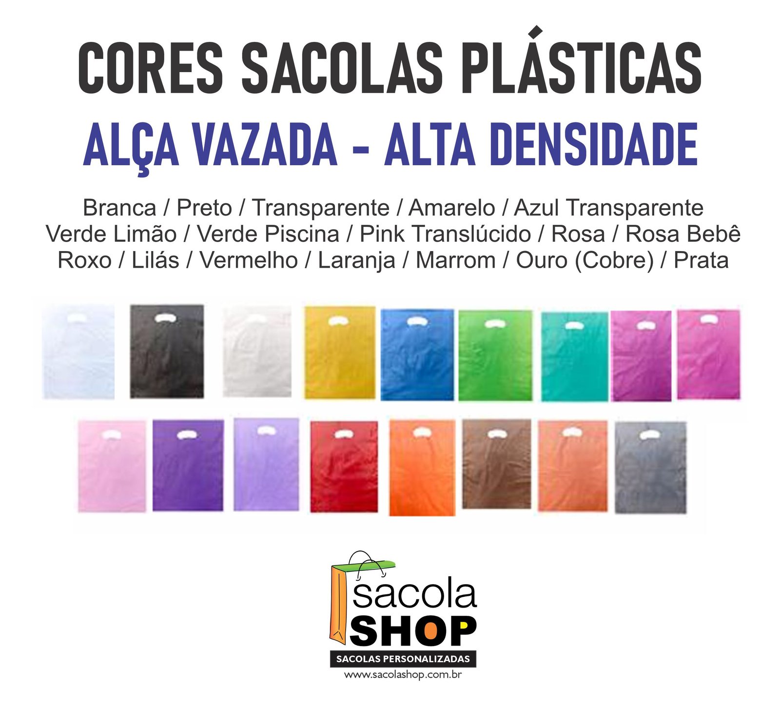 Sacolas plásticas personalizadas em Curitiba e todo o Brasil